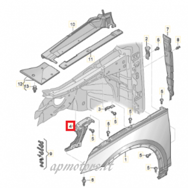 Brace, primed (left) 4