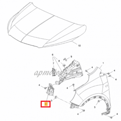 Metal bracket (right) 1